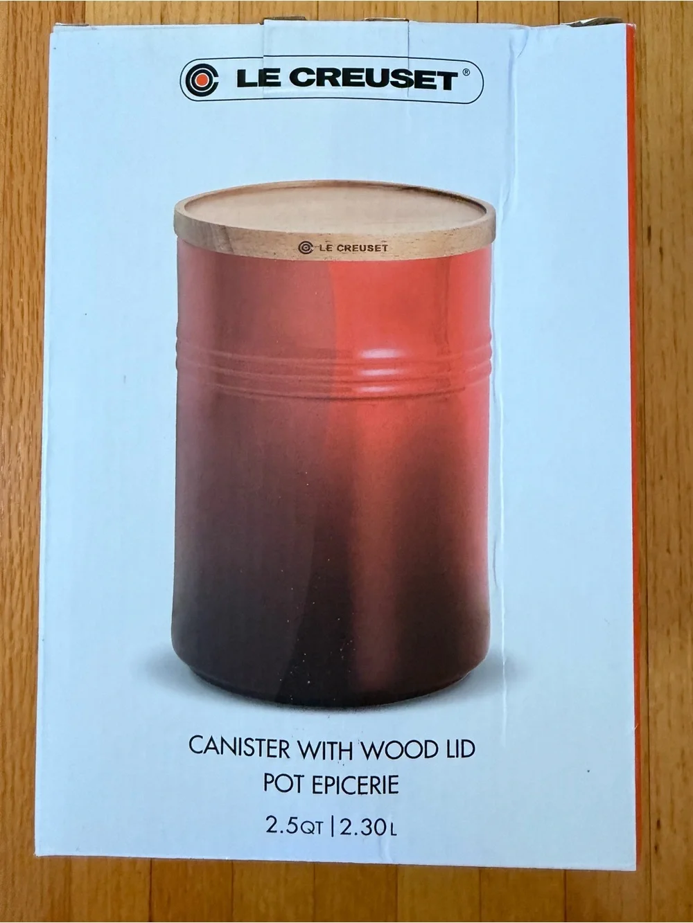 Le Creuset 2.5Q Stoneware Canister with Wood Lid - Marseille Blue